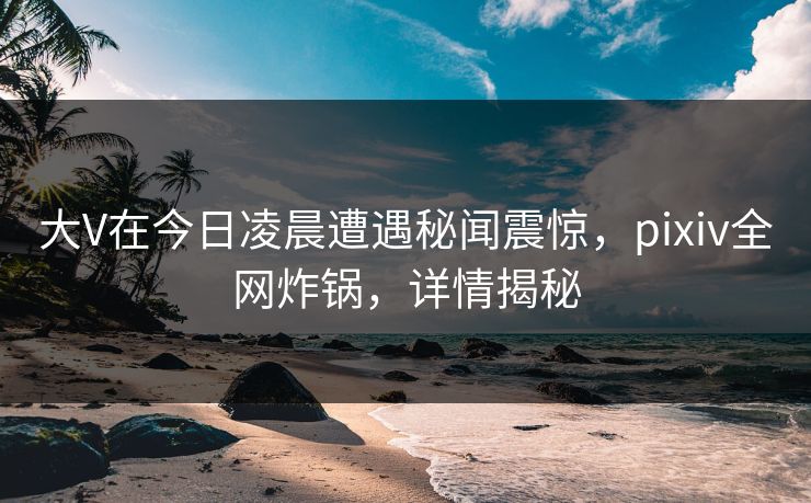 大V在今日凌晨遭遇秘闻震惊，pixiv全网炸锅，详情揭秘