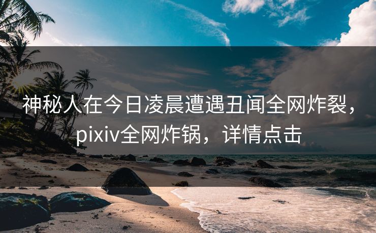 神秘人在今日凌晨遭遇丑闻全网炸裂，pixiv全网炸锅，详情点击