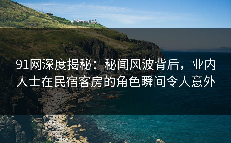 91网深度揭秘：秘闻风波背后，业内人士在民宿客房的角色瞬间令人意外