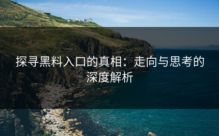 探寻黑料入口的真相：走向与思考的深度解析
